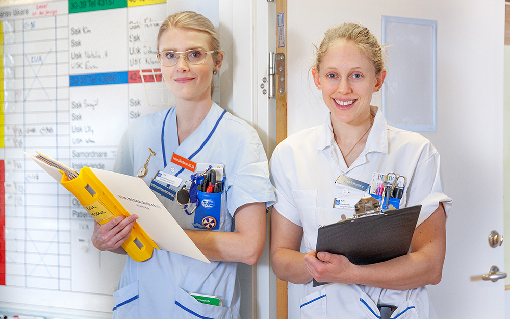 Lina Arnljots, specialistsjuksköterska och Kim Nordlund, sjuksköterska är båda sektionshandledare för KUA. Foto: Fotofabriken
