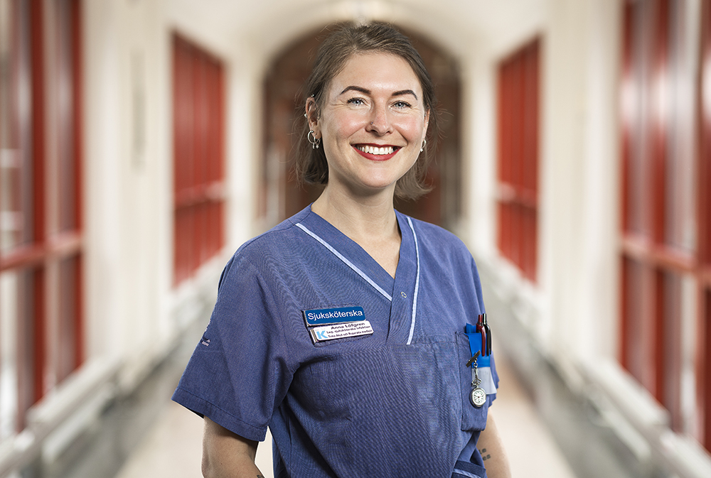 Anna Löfgren, sjuksköterska på en infektionsavdelning. Foto: Johan Marklund