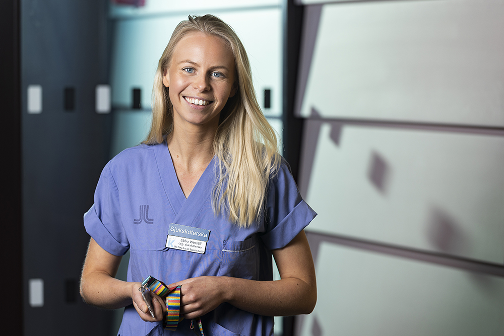 Ebba Wersäll, sjuksköterska på IMA i Solna. Foto: Johan Marklund