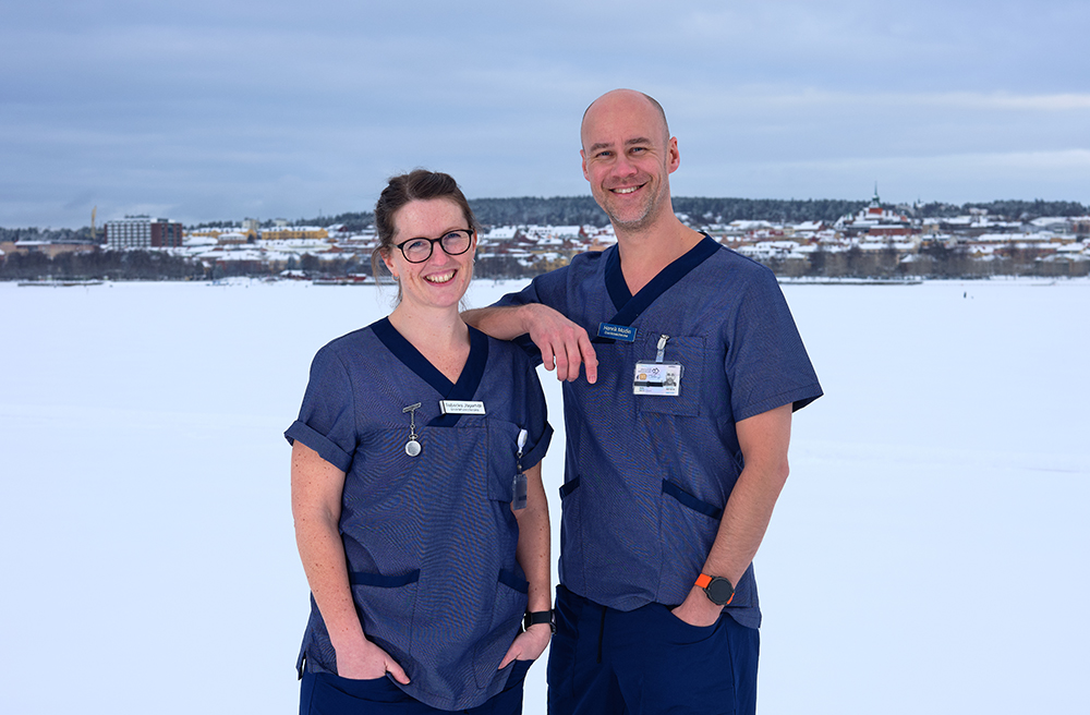 Rebecka Jägerhäll och Henrik Modin, distriktsköterskor i Region Jämtland-Härjedalen. Foto: Jens Blixth