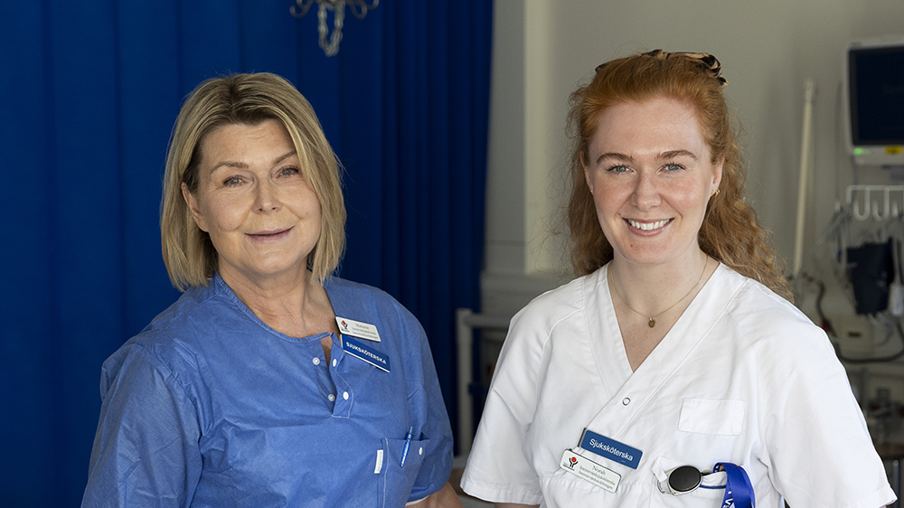 Marianne Sandkvist och Norah Ericson, IVA-sjuksköterskor på Operationskliniken. Foto: Per Groth