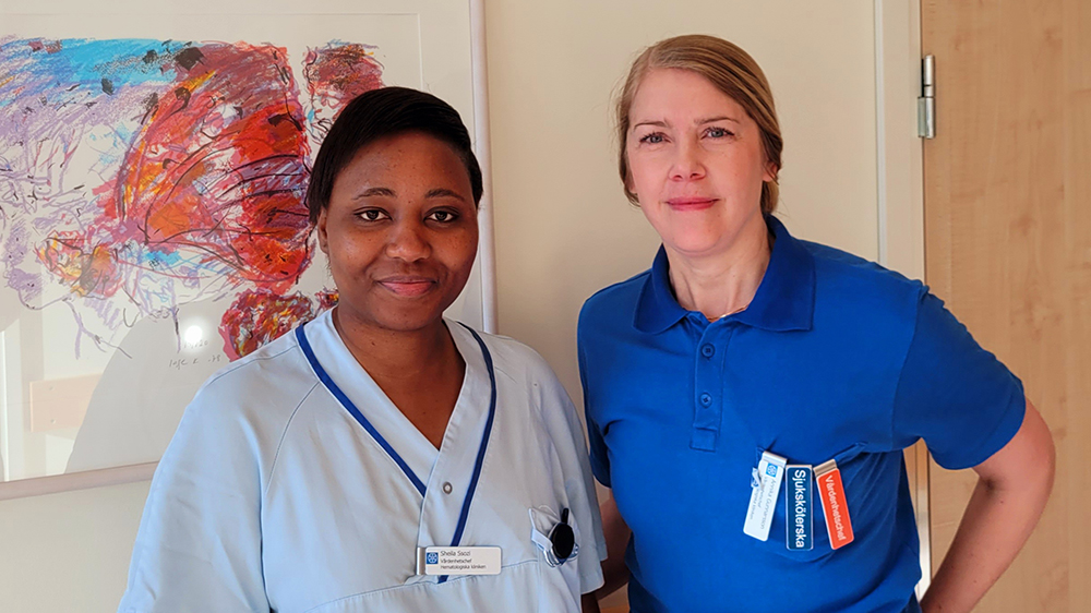 Sheila Ssozi och Annika Gunnarsson, vårdenhetschefer på Hematologiska kliniken vid Universitetssjukhuset i Linköping.